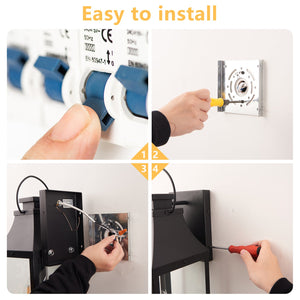 English Elm Outdoor 22" Wall Lantern 2-Light, Modern Black Waterproof Exterior Sconce with Clear Glass Shades, Durable Metal Design W2312P409017