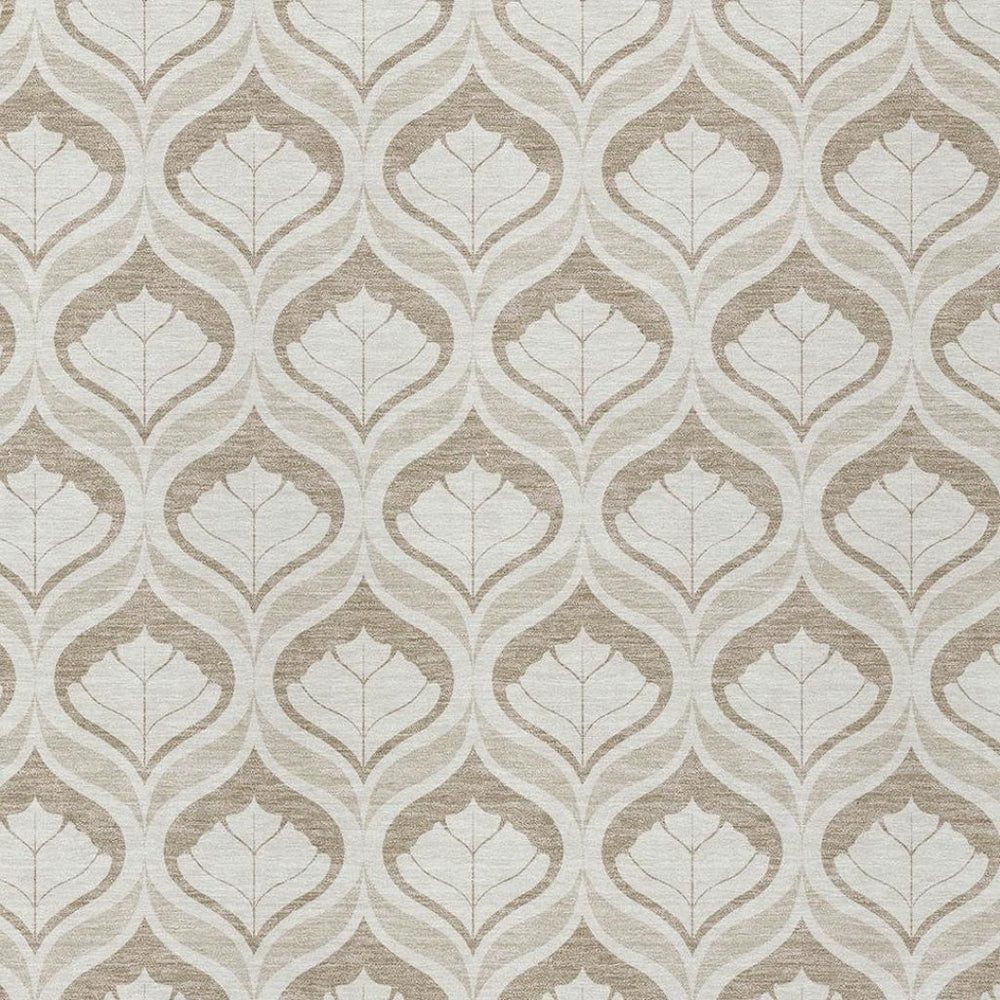HomeRoots 10' Beige and Taupe Geometric Washable Area Rug for Indoor/Outdoor Use - Durable, Stylish & Easy Care 689720