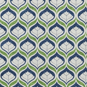 HomeRoots 10' Geometric Blue, Ivory & Green Washable Area Rug – Durable Indoor/Outdoor Design for High Traffic Spaces 689726