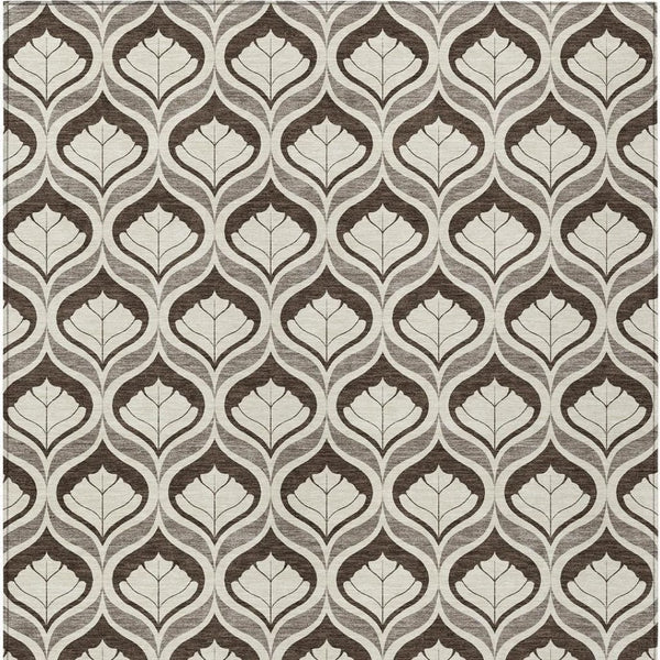 HomeRoots 8' X 10' Stylish Brown and Beige Geometric Area Rug - Washable, Durable, Indoor/Outdoor Versatile Design 689730