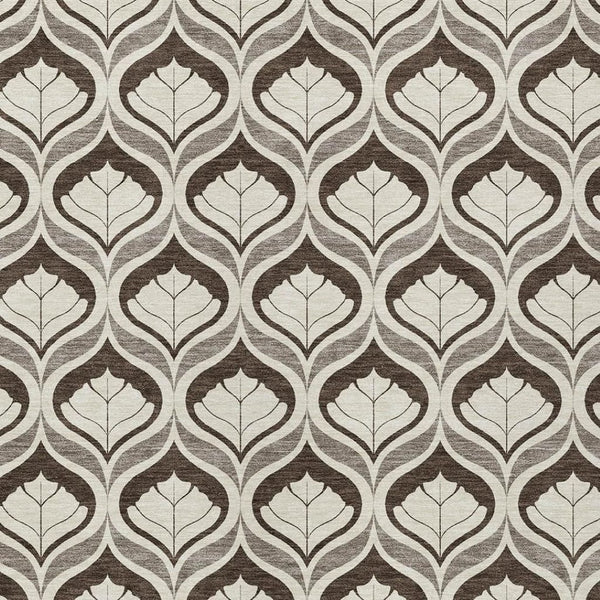 HomeRoots 9' X 12' Brown and Beige Geometric Washable Area Rug for Indoor/Outdoor - Durable, Easy-Clean Design 689731