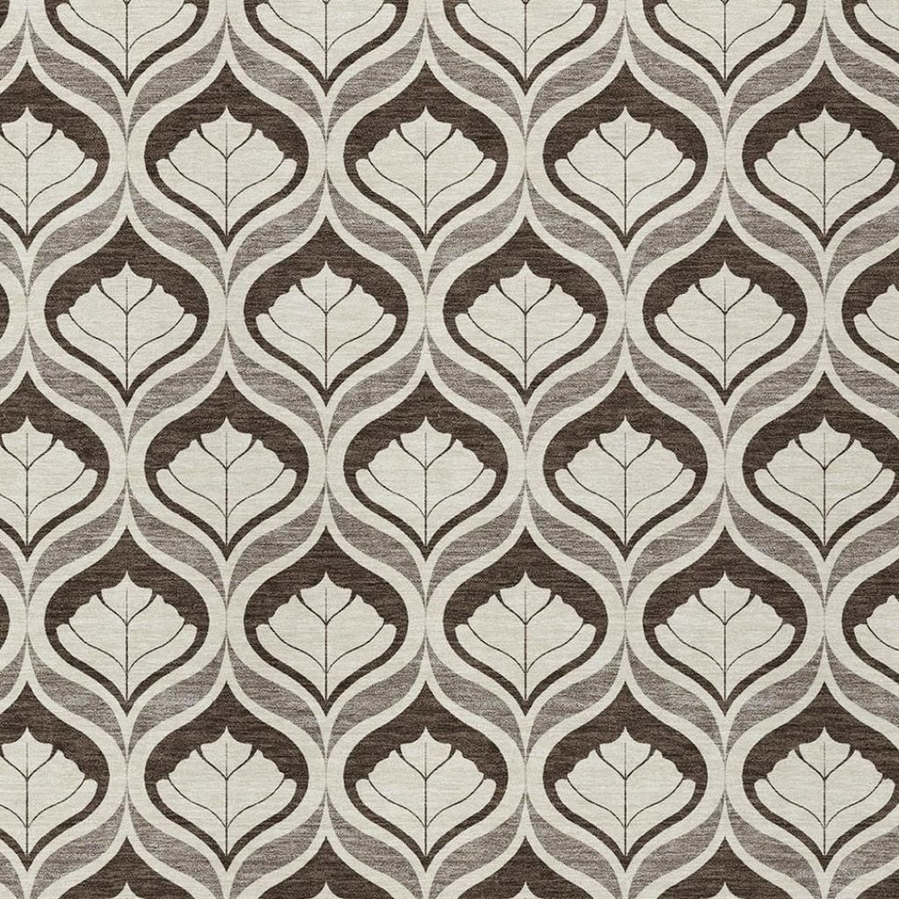 HomeRoots 10' Brown and Beige Geometric Washable Area Rug - Stylish Indoor/Outdoor Mat for High-Traffic Areas 689732