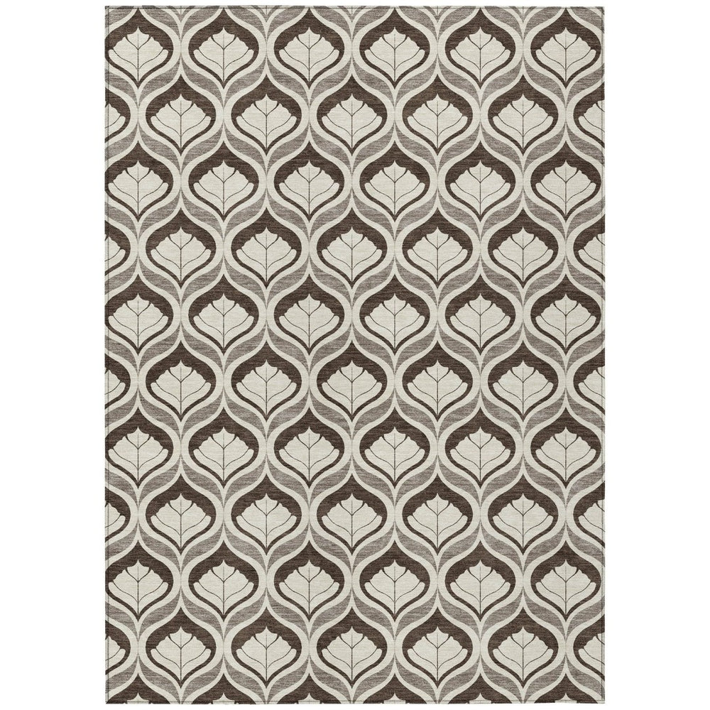 HomeRoots 10' Brown and Beige Geometric Washable Area Rug - Stylish Indoor/Outdoor Mat for High-Traffic Areas 689732