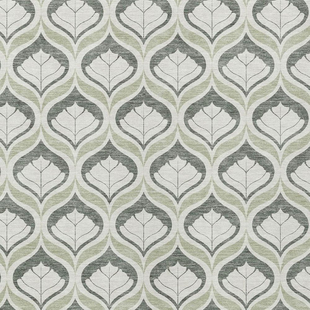 HomeRoots 8' X 10' Vibrant Lime Green & Beige Geometric Area Rug - Washable, Durable, Indoor/Outdoor Style! 689736