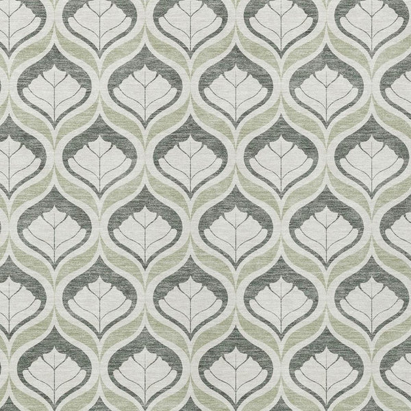 HomeRoots 8' X 10' Vibrant Lime Green & Beige Geometric Area Rug - Washable, Durable, Indoor/Outdoor Style! 689736