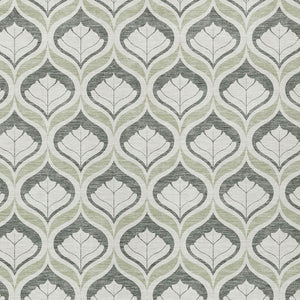 HomeRoots 9' Vibrant Lime Green and Beige Geometric Washable Area Rug for Indoor Outdoor Spaces - Durable Design 689737