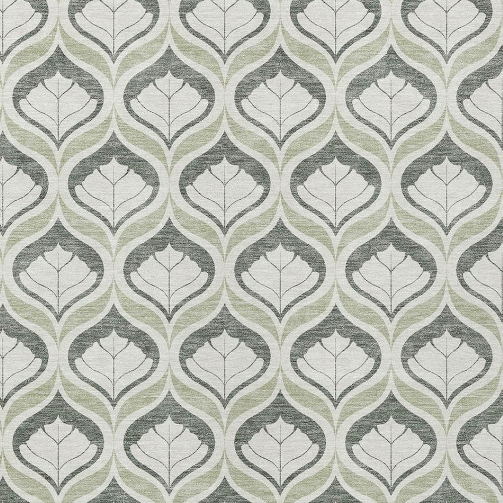 HomeRoots 10' Modern Geometric Lime Green & Beige Indoor/Outdoor Washable Area Rug - Durable & Stylish! 689738