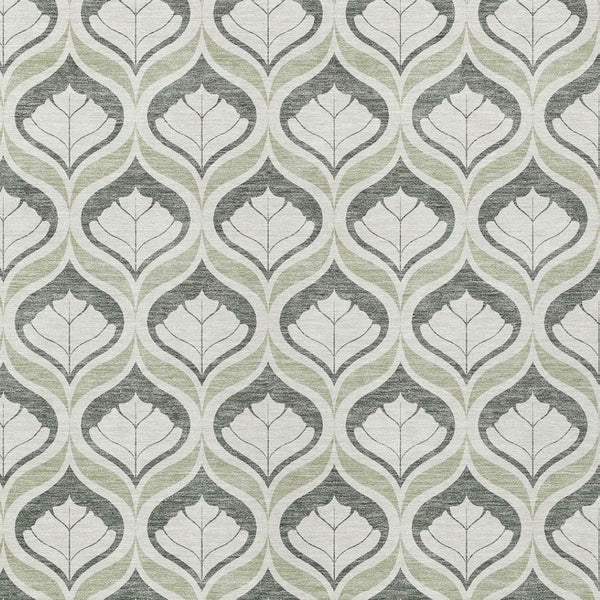 HomeRoots 10' Modern Geometric Lime Green & Beige Indoor/Outdoor Washable Area Rug - Durable & Stylish! 689738