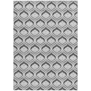 HomeRoots 10' Charcoal & Silver Geometric Washable Area Rug - Modern, Durable Design for Indoor & Outdoor Use! 689744