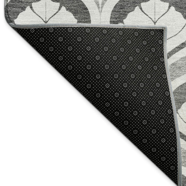 HomeRoots 10' Charcoal & Silver Geometric Washable Area Rug - Modern, Durable Design for Indoor & Outdoor Use! 689744