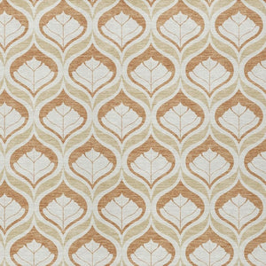 HomeRoots 9' X 12' Copper and Beige Geometric Area Rug – Stylish, Washable, Durable for Indoor & Outdoor Use 689749