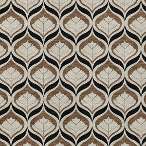HomeRoots 8' X 10' Geometric Chocolate Beige & Brown Area Rug - Stylish, Washable, Durable for Indoor/Outdoor Use 689754