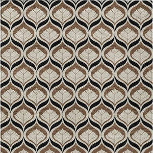HomeRoots 10' Stylish Geometric Washable Indoor Outdoor Area Rug in Chocolate & Beige – Durable & Easy Care! 689756