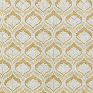 HomeRoots 8' X 10' Gold and Ivory Geometric Area Rug - Durable, Washable Design for Indoor & Outdoor Spaces 689760