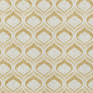 HomeRoots 9' X 12' Gold and Ivory Geometric Rug - Stylish, Washable, Durable for Indoor/Outdoor Spaces! 689761