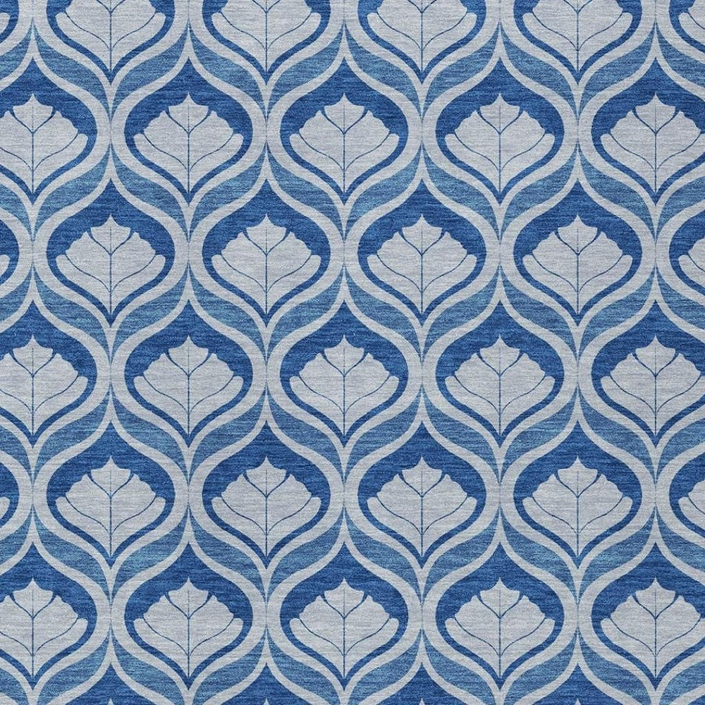 HomeRoots 5' X 8' Navy Blue & Sky Blue Geometric Area Rug - Durable, Washable, Stylish for Indoor & Outdoor Use 689764