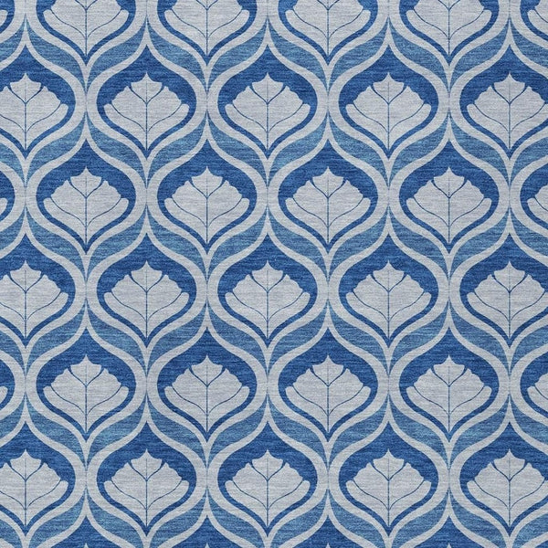 HomeRoots 5' X 8' Navy Blue & Sky Blue Geometric Area Rug - Durable, Washable, Stylish for Indoor & Outdoor Use 689764