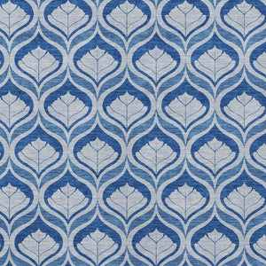 HomeRoots 8' X 10' Modern Navy and Sky Blue Geometric Area Rug - Washable, Durable, Indoor/Outdoor Versatile Design 689766