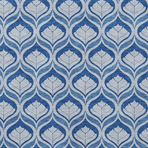 HomeRoots 9' X 12' Navy Blue Geometric Area Rug - Durable, Washable, Stylish for Indoor & Outdoor Spaces 689767