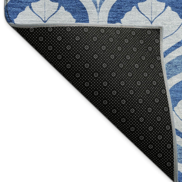 HomeRoots 9' X 12' Navy Blue Geometric Area Rug - Durable, Washable, Stylish for Indoor & Outdoor Spaces 689767