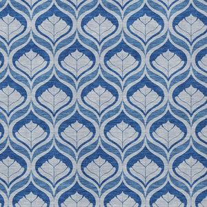 HomeRoots 10' Geometric Navy and Sky Blue Area Rug - Washable, Durable for Indoor/Outdoor Spaces, Stylish & Practical 689768