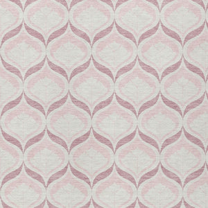 HomeRoots 8' X 10' Pink and Ivory Geometric Area Rug – Durable, Washable, Modern Design for Indoor/Outdoor Use 689772