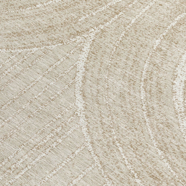 HomeRoots 9' X 12' Versatile Beige & Tan Geometric Area Rug - Washable for Indoor & Outdoor Spaces, Stylish & Durable 689779