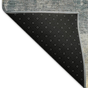 HomeRoots 9' X 12' Stylish Gray Gold Ivory Geometric Washable Indoor Outdoor Rug for Modern Spaces & Durability 689803