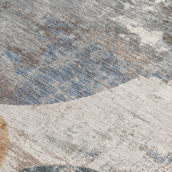 HomeRoots 5' Stylish Khaki Gray and Ivory Geometric Indoor Outdoor Area Rug – Durable, Washable & Versatile! 689806
