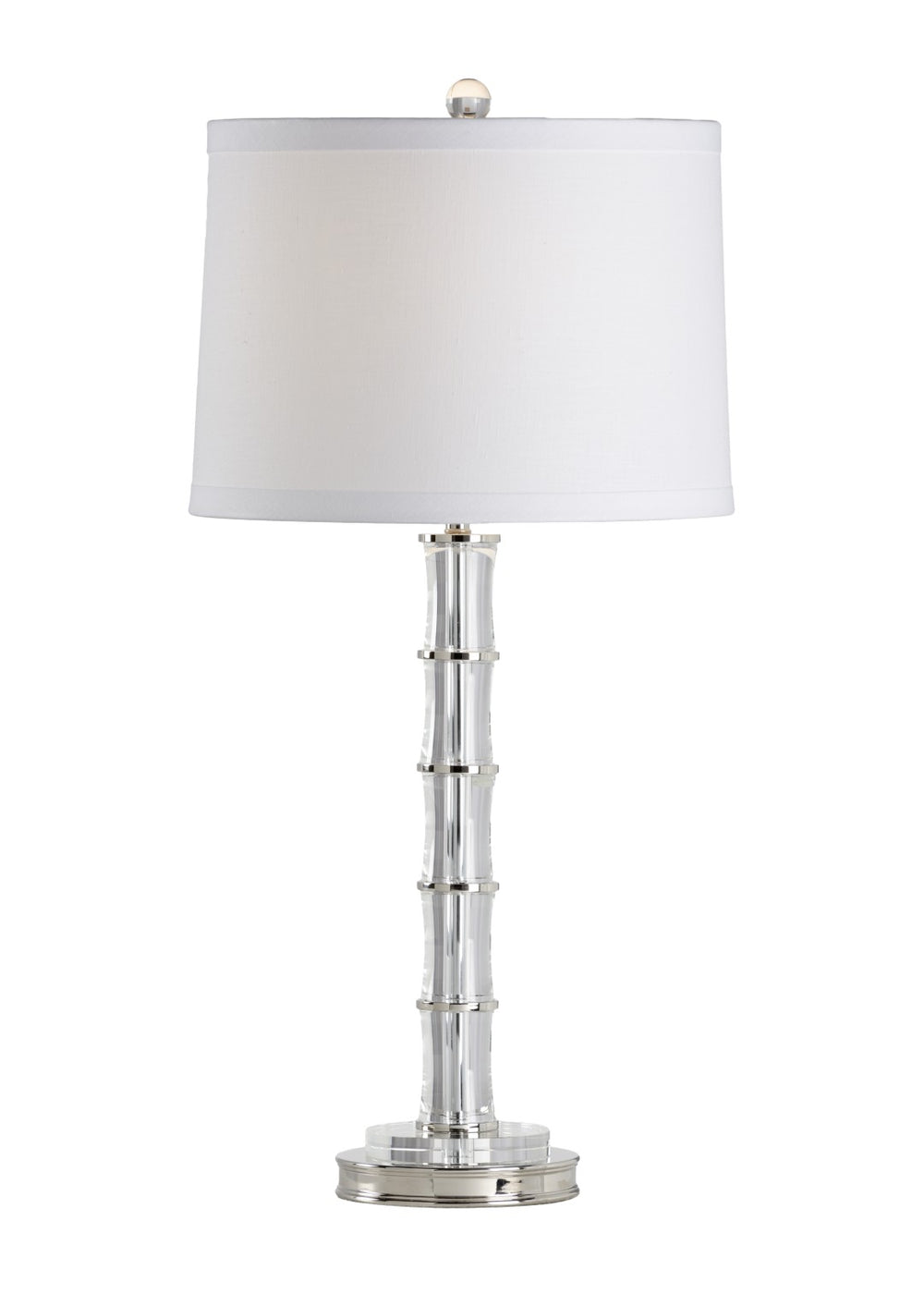 Chelsea House Bamboo Crystal Lamp Sculpture With Polished Nickel Base, 28.5" Elegant Refracting Accent Light 68981
