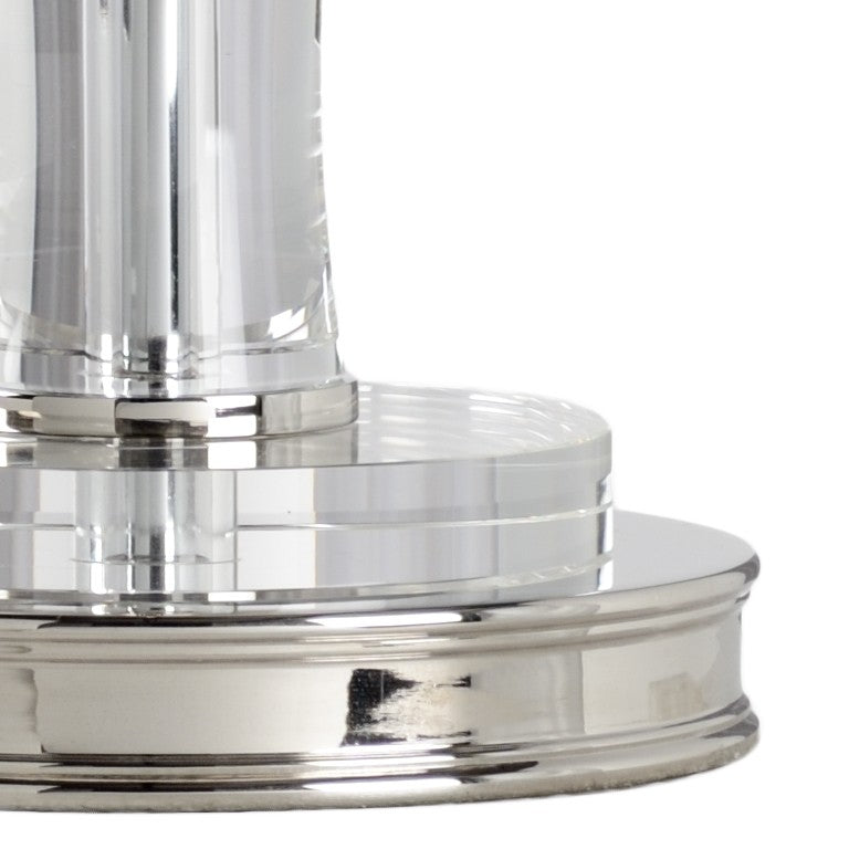 Chelsea House Bamboo Crystal Lamp Sculpture With Polished Nickel Base, 28.5" Elegant Refracting Accent Light 68981