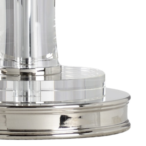 Chelsea House Bamboo Crystal Lamp Sculpture With Polished Nickel Base, 28.5" Elegant Refracting Accent Light 68981