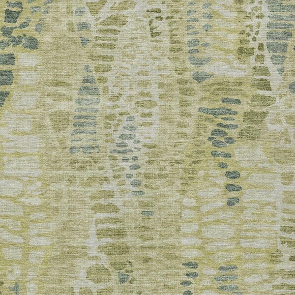 HomeRoots 5' X 8' Artichoke Green Abstract Area Rug - Stylish, Washable, Durable for Indoor & Outdoor Use! 689818