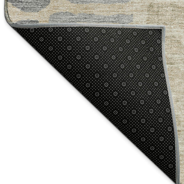 HomeRoots 5' X 8' Beige and Gray Abstract Rug – Stylish, Washable, Durable for Indoor and Outdoor Spaces! 689824