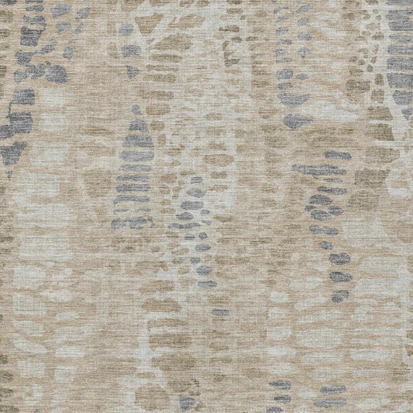 HomeRoots 9' X 12' Beige and Gray Abstract Area Rug - Washable, Durable, Indoor/Outdoor, Perfect for High-Traffic Spaces! 689827