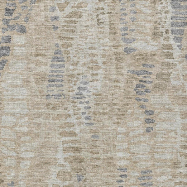HomeRoots 10' Beige and Gray Abstract Area Rug - Washable, Durable for Indoor/Outdoor High-Traffic Spaces 689828