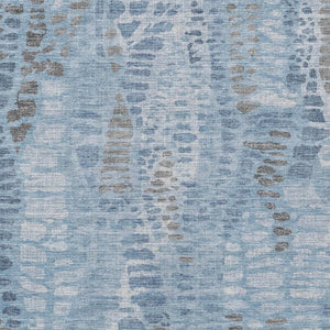 HomeRoots 5' Denim Blue and Ivory Abstract Washable Rug - Stylish, Durable Indoor/Outdoor Accent for Any Space 689830