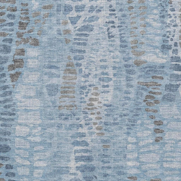 HomeRoots 9' Denim Blue and Ivory Abstract Area Rug | Washable, Durable, Stylish for Indoor & Outdoor Spaces 689833