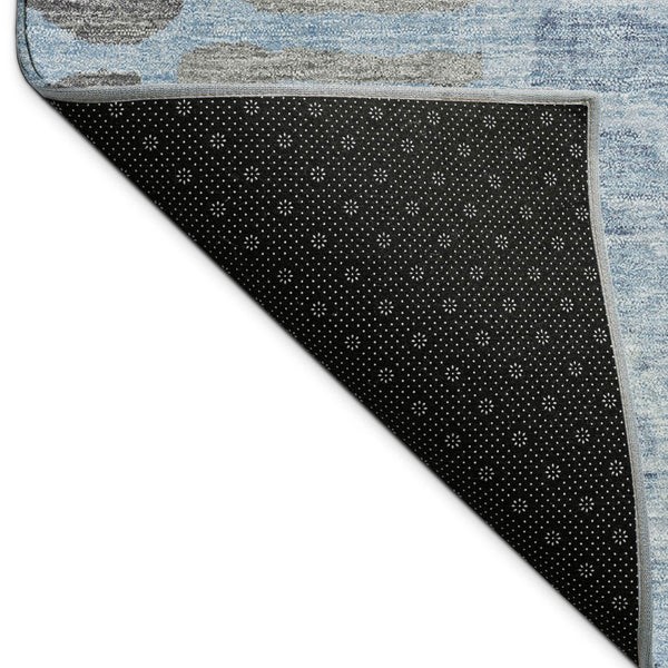 HomeRoots 10' X 14' Denim Blue Abstract Washable Area Rug – Stylish, Durable & Stain-Resistant for Indoors/Outdoors 689834