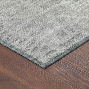 HomeRoots 8' Gray and Silver Round Abstract Area Rug - Stylish, Washable, Durable for Indoor & Outdoor Use 689837