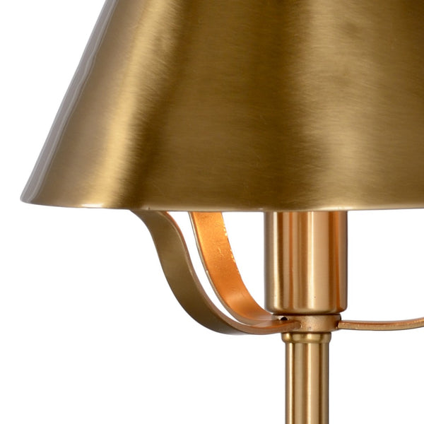 Chelsea House Hayes Antique Brass Table Lamp With Column Base And Matching Shade — 24" Tall, Timeless Ambient Light 68984