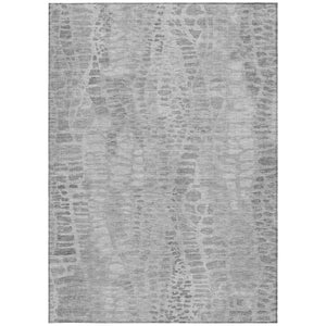 HomeRoots 10' Gray and Silver Abstract Washable Area Rug for Indoor & Outdoor Use - Durable & Stylish Option 689840
