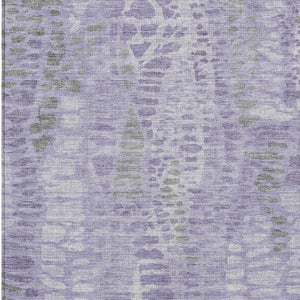 HomeRoots 5' Modern Purple & Gray Abstract Area Rug - Washable, Durable for Indoor/Outdoor Use, Family-Friendly 689842