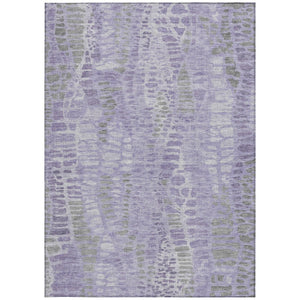 HomeRoots 5' Modern Purple & Gray Abstract Area Rug - Washable, Durable for Indoor/Outdoor Use, Family-Friendly 689842