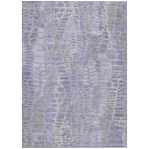 HomeRoots 5' Modern Purple & Gray Abstract Area Rug - Washable, Durable for Indoor/Outdoor Use, Family-Friendly 689842
