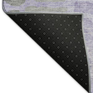 HomeRoots 5' Modern Purple & Gray Abstract Area Rug - Washable, Durable for Indoor/Outdoor Use, Family-Friendly 689842