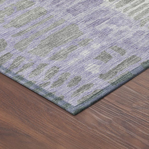 HomeRoots 8' Purple and Gray Round Abstract Washable Rug - Modern Design for Indoor/Outdoor Spaces, Durable & Stylish 689843