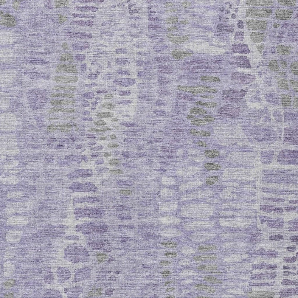 HomeRoots 9' X 12' Abstract Purple and Gray Area Rug - Stylish, Washable, Durable for Indoor & Outdoor Use 689845