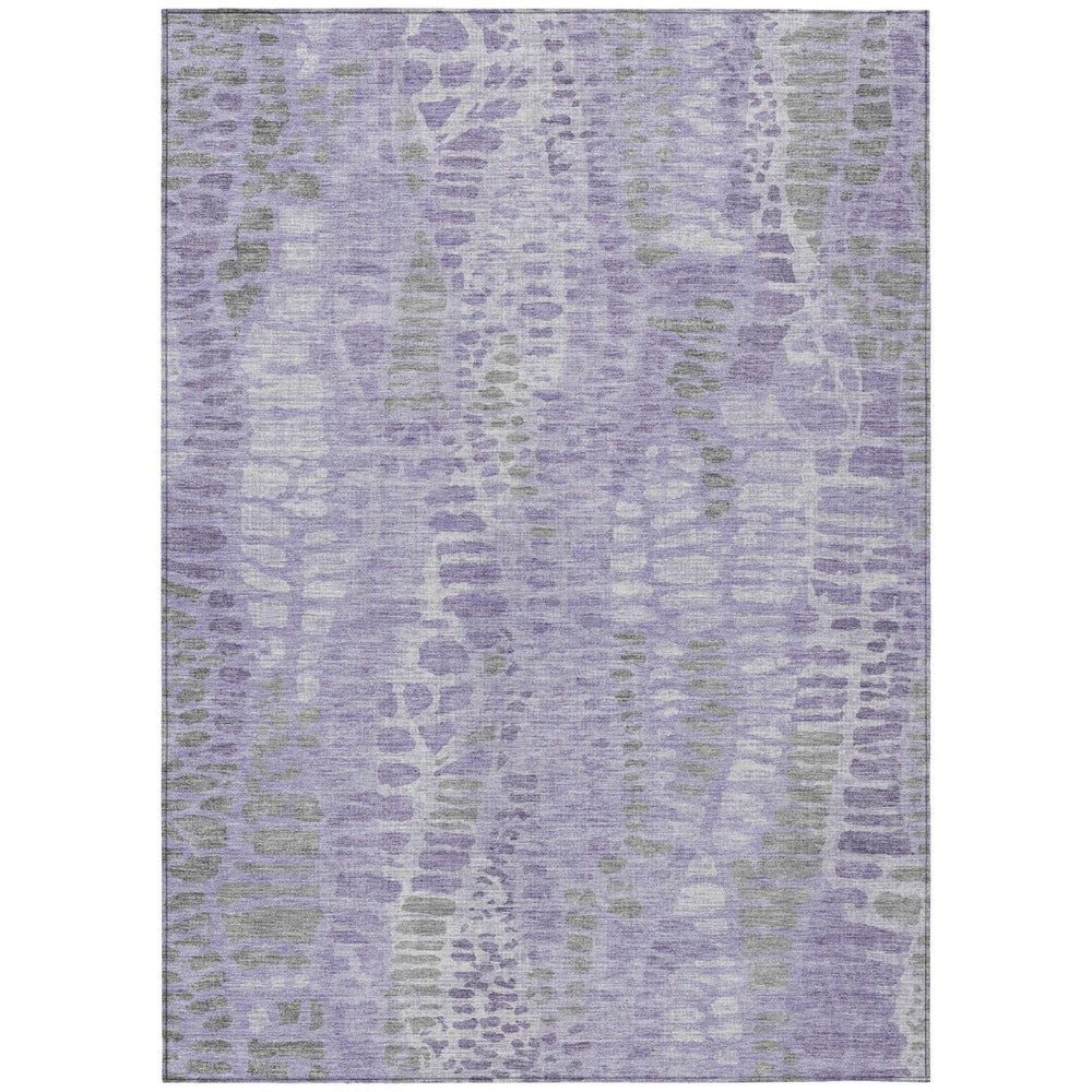 HomeRoots 9' X 12' Abstract Purple and Gray Area Rug - Stylish, Washable, Durable for Indoor & Outdoor Use 689845