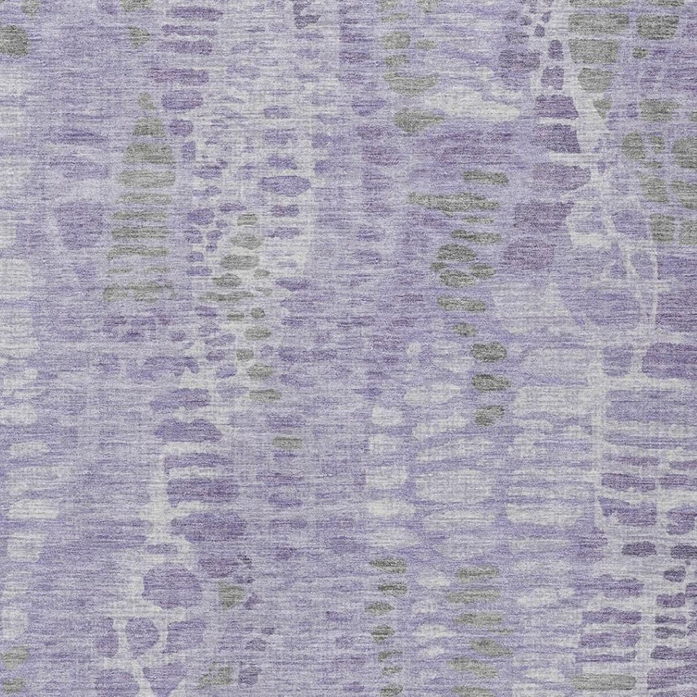 HomeRoots 10' Purple and Gray Abstract Area Rug - Durable, Washable Indoor/Outdoor Design for High-Traffic Spaces 689846